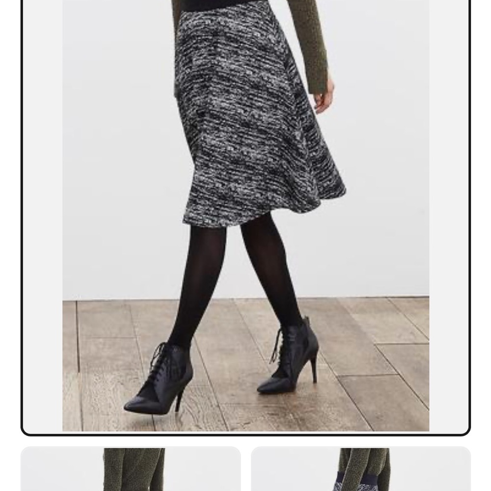 Banana Republic Textured Knit Midi Skirt, Cocoon, Polyester Blend, Size 8